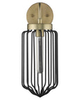 Gold and Black Metal Cage Wall Sconce