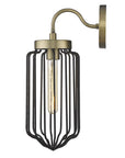 Gold and Black Metal Cage Wall Sconce