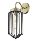 Gold and Black Metal Cage Wall Sconce