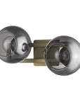 9" Smoky Black And Brass Metal Vanity Flush Mounted Sconce