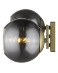9" Smoky Black And Brass Metal Vanity Flush Mounted Sconce