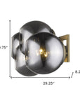 Lunette 4-Light Aged Brass Sconce