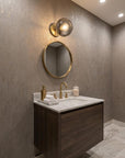 Gold and Smoked Glass Wall Light