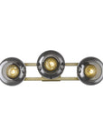 9" Smoky Black And Brass Metal Vanity Flush Mounted Sconce