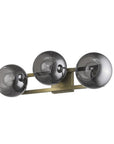 9" Smoky Black And Brass Metal Vanity Flush Mounted Sconce