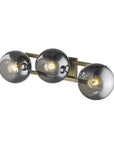 9" Smoky Black And Brass Metal Vanity Flush Mounted Sconce