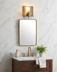 Petite Dull Gold Shelf Wall Light