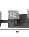 6" Black And Clear Metal Vanity Flush Mounted Sconce