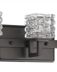 6" Black And Clear Metal Vanity Flush Mounted Sconce