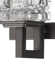 6" Black And Clear Metal Vanity Flush Mounted Sconce