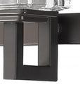 6" Black And Clear Metal Vanity Flush Mounted Sconce