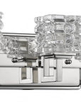 6" Silver And Clear Metal Vanity Flush Mounted Sconce