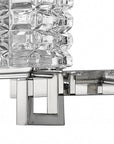6" Silver And Clear Metal Vanity Flush Mounted Sconce