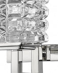 6" Silver And Clear Metal Vanity Flush Mounted Sconce