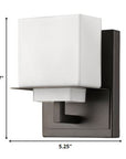 One Light Bronze White Glass Wall Sconce