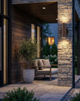 Bronze LED Dimmable Outdoor Hanging Light With Bronze Shades