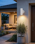 White LED Dimmable Outdoor Hanging Light With White Shades