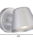 Brushed Silver LED Short Cone Wall Light