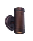 Two Light Bronze Cylinder Wall Light