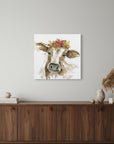 Watercolor Floral Cow Unframed Print Wall Art