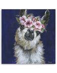 Watercolor Flower Llama Unframed Print Wall Art