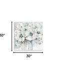 Winter Blues Flower Unframed Print Wall Art