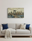 Vintage Inspired Nyc City Skyline Unframed Print Wall Art