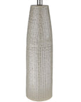 33" Light Gray Ceramic Table Lamp With White Drum Shade