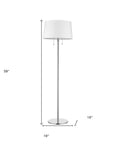 59" Floor Lamp With White Linen Empire Shade