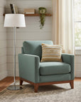 59" Floor Lamp With White Linen Empire Shade
