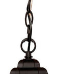 Antique Black Textured Glass Lantern Hanging Light