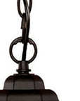 Antique Black Textured Glass Lantern Hanging Light