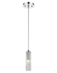 Solo 1-Light Polished Chrome Pendant With Multi-Faceted Round Crystal Shade