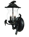 Matte Black Bird Detail Lantern Wall Light