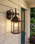 Narrow Brown Domed Hanging Lantern Wall Light