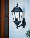 Black And Clear Seeded Dimmable Outdoor Hanging Light With Black And Clear Shades