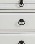 28" White Wood Three Drawer Nightstand