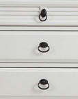 28" White Wood Three Drawer Nightstand