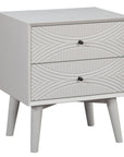 26" Solid Wood and Wood Two Drawer Nightstand