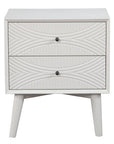 26" Solid Wood and Wood Two Drawer Nightstand