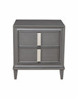 29" Dark Gray Solid Wood and Wood Two Drawer Nightstand