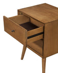 26" Solid Wood and Wood Two Drawer Nightstand