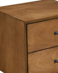 26" Solid Wood and Wood Two Drawer Nightstand