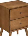 26" Solid Wood and Wood Two Drawer Nightstand