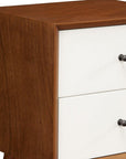 26" Solid Wood and Wood Two Drawer Nightstand