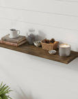 24" Solid Wood Wall-Mounted Shelving Unit