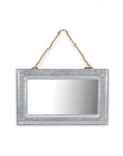 9" Silver Metal Framed Accent Mirror