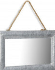 9" Silver Metal Framed Accent Mirror