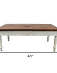 48" Brown and Ivory Solid Wood Coffee Table