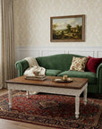 48" Brown and Ivory Solid Wood Coffee Table